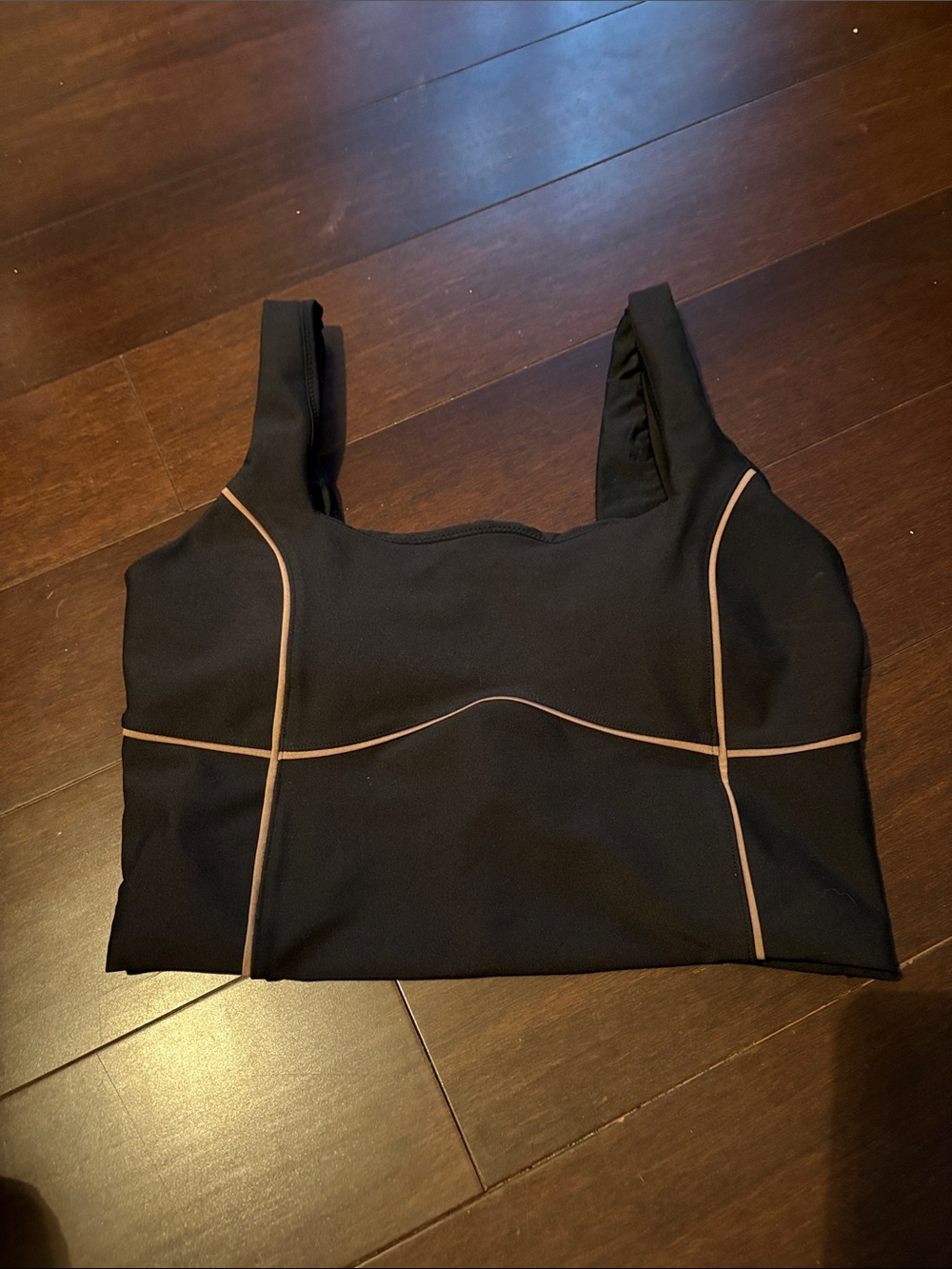 Abercrombie & Fitch YPB Black sports bar with dusty rosePiping
